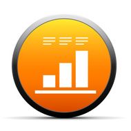 Bar Graph icon on a round button N25