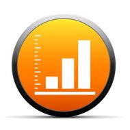 Bar Graph icon on a round button N27