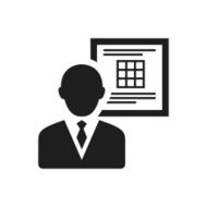 Businessman icon on a white background N25