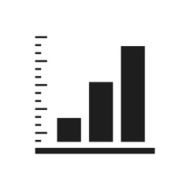 Bar Graph icon on a white background N23