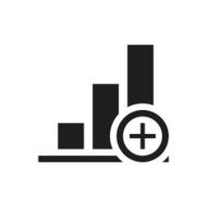 Bar Graph icon on a white background N24