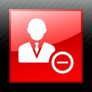 Businessman icon on a square button N9
