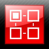 Flowchart icon on a square button N7