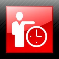 Businessman icon on a square button N11