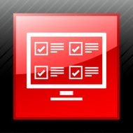 Computer Monitor icon on a square button N3