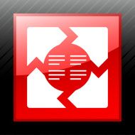 Chevron Chart icon on a square button N6