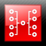 Flowchart icon on a square button N9