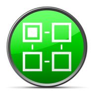 Flowchart icon on a round button N23