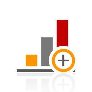 Bar Graph icon on a white background N25