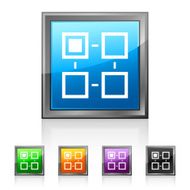 Flowchart icon on square buttons