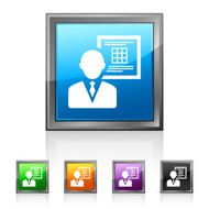 Businessman icon on square buttons N2