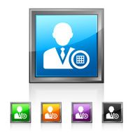 Businessman icon on square buttons N4