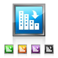 Apartment Building icon on square buttons N2