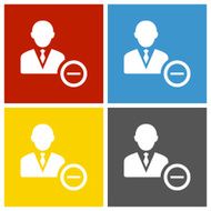 Businessman icon on square buttons N5