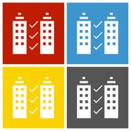 Office Building icon on square buttons