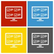 Computer Monitor icon on square buttons N2