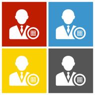 Businessman icon on square buttons N8