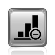 Bar Graph icon on a square button N14