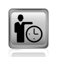 Businessman icon on a square button N15