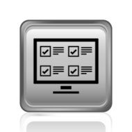 Computer Monitor icon on a square button N4