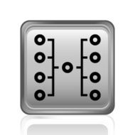 Flowchart icon on a square button N12