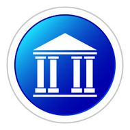 Bank icon on a round button N16
