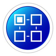 Flowchart icon on a round button N25