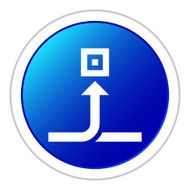 Conveyor icon on a round button N9