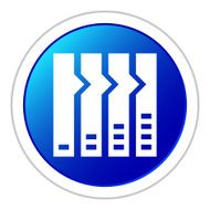 Flowchart icon on a round button N26