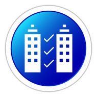 Office Building icon on a round button N8