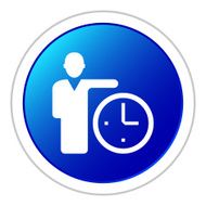 Businessman icon on a round button N35