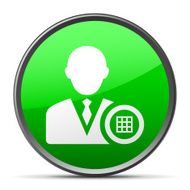 Businessman icon on a round button N38