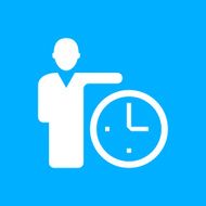 Businessman icon on a blue background N2