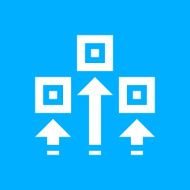 Logistics icon on a blue background