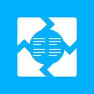 Chevron Chart icon on a blue background N2