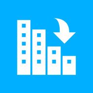Apartment Building icon on a blue background N2
