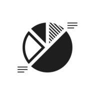 Pie Chart icon on a white background N6