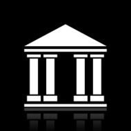Bank icon on a black background N3