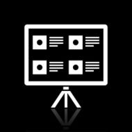 Projection Screen icon on a black background N2
