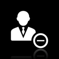Businessman icon on a black background N5