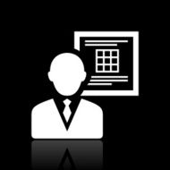 Businessman icon on a black background N6