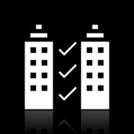 Office Building icon on a black background N2