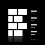 Wall icon on a black background N2