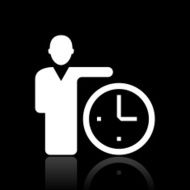 Businessman icon on a black background N7