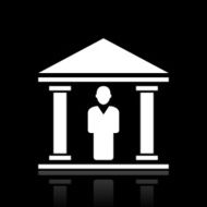 Bank icon on a black background N4