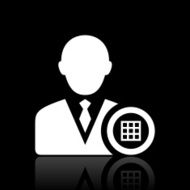Businessman icon on a black background N8