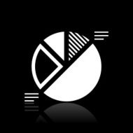 Pie Chart icon on a black background N2