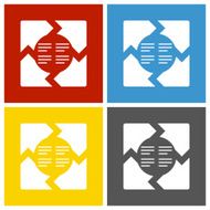 Chevron Chart icon on square buttons N4