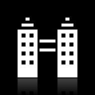 Office Building icon on a black background N3