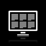 Computer Monitor icon on a black background N3